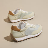Contrast Platform Lace-Up Athletic Sneakers 