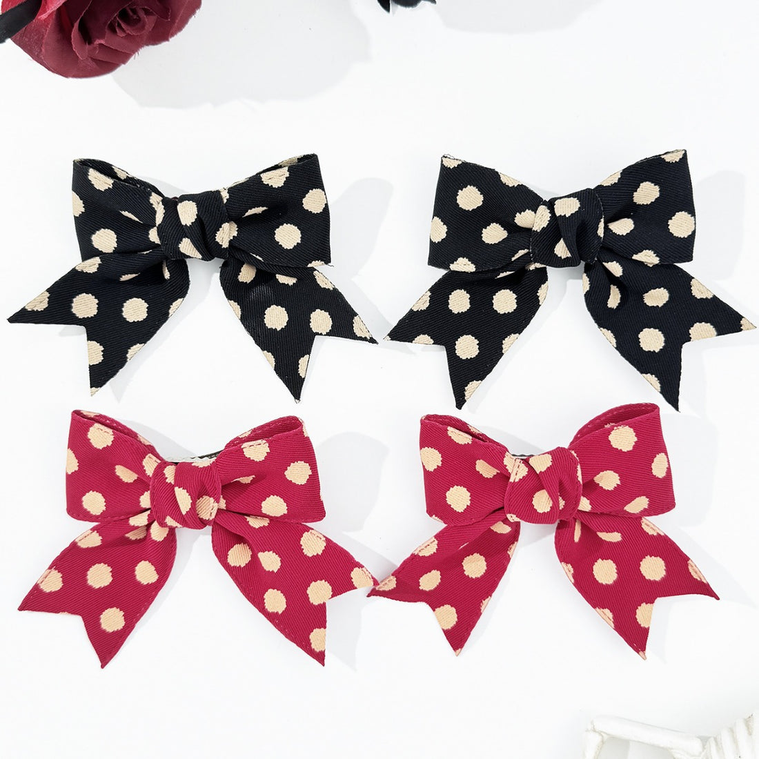 2-Piece Polka Dot Bow Hair Clip 
