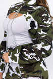 American Bazi Camouflage Cropped Jacket with Chains 