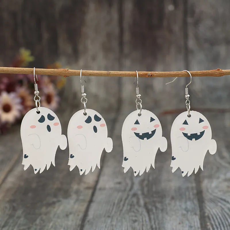 2 Piece Alloy Acrylic Ghost Dangle Earrings 