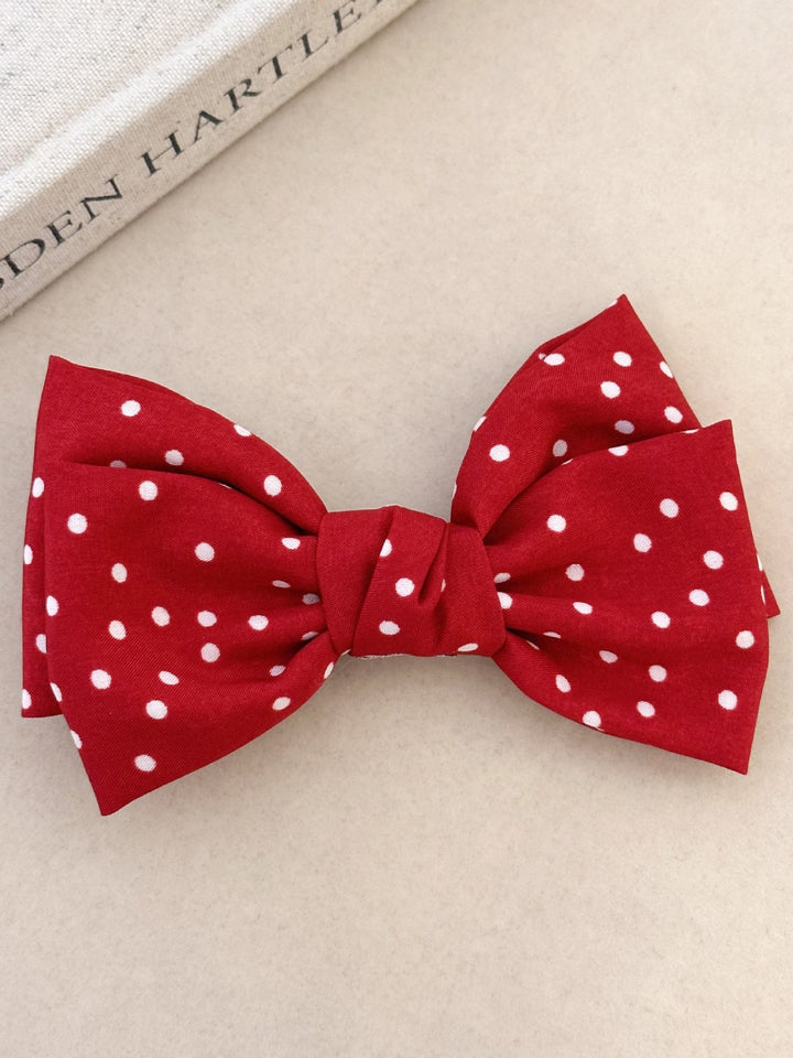 2-Piece Polka Dot Bow Hair Clip 