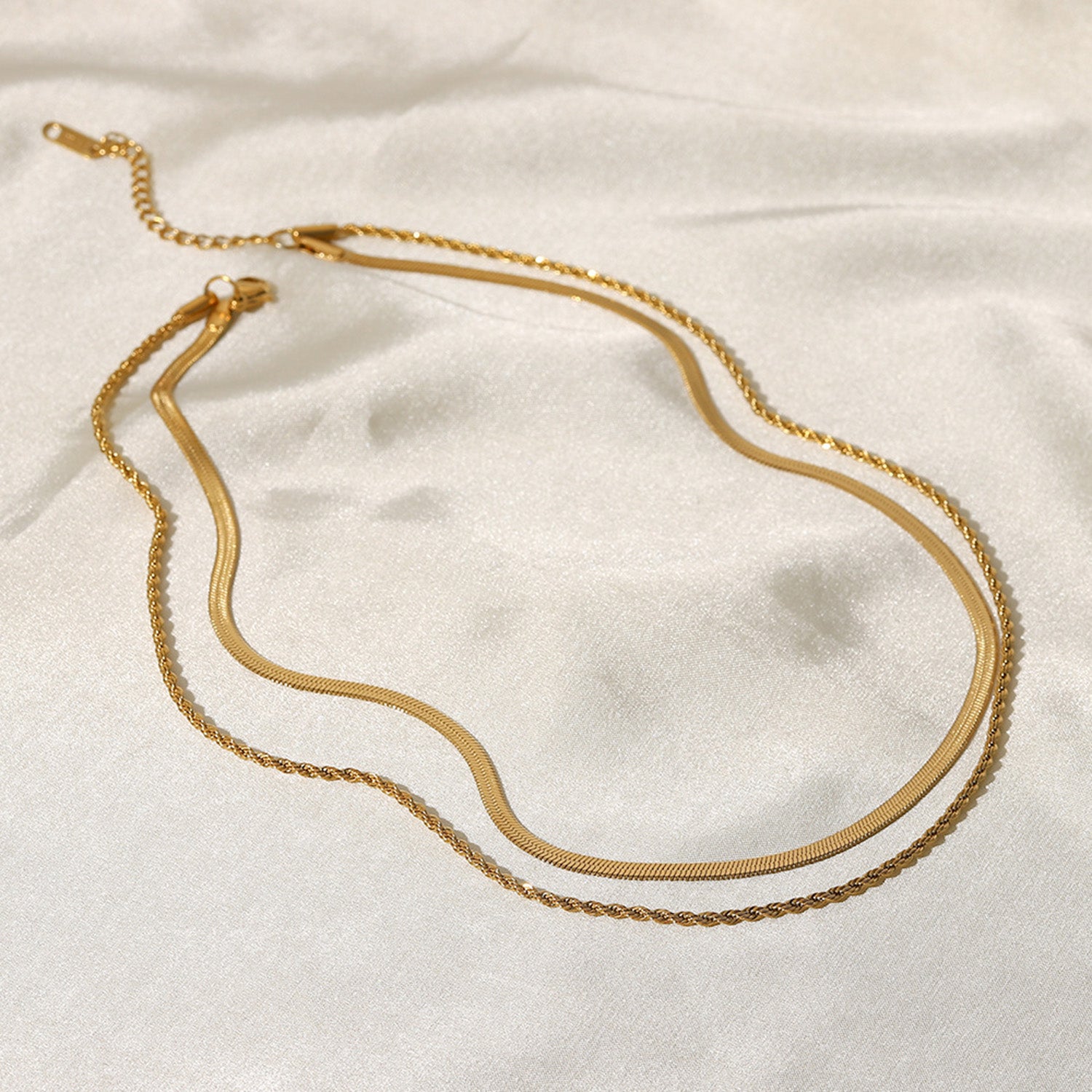 18K Gold-Plated Double-Layered Necklace 