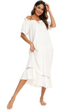 Lace Detail Short Sleeve Lounge Dress 