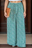 Plus Size Ditsy Floral Wide Lag Pants 