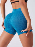 Ruched Leopard High Waist Active Shorts 