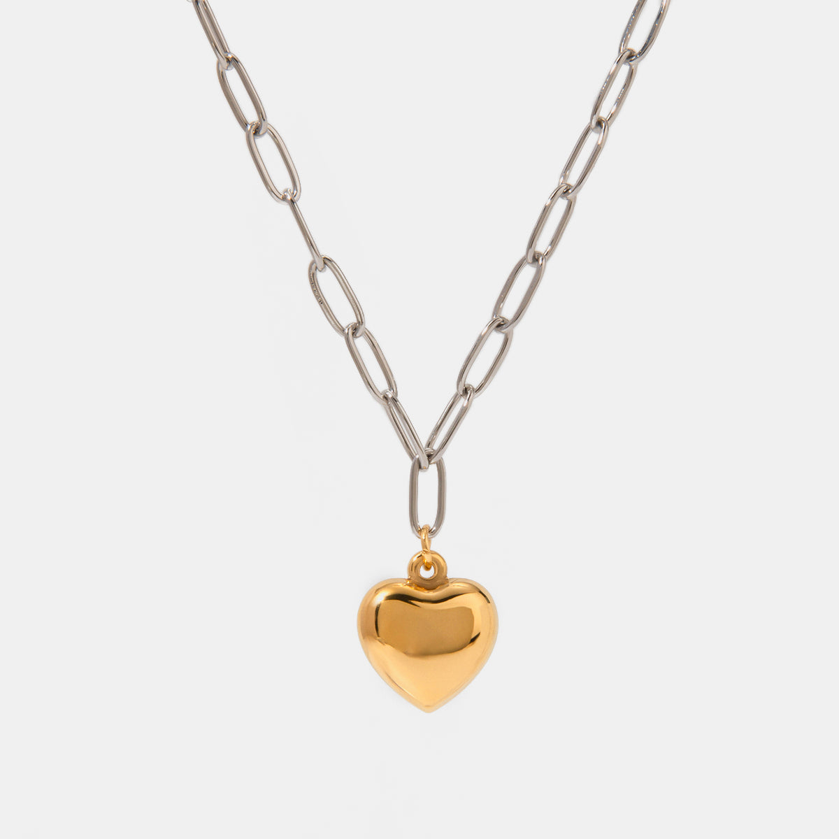 Stainless Steel Heart Pendant Necklace 