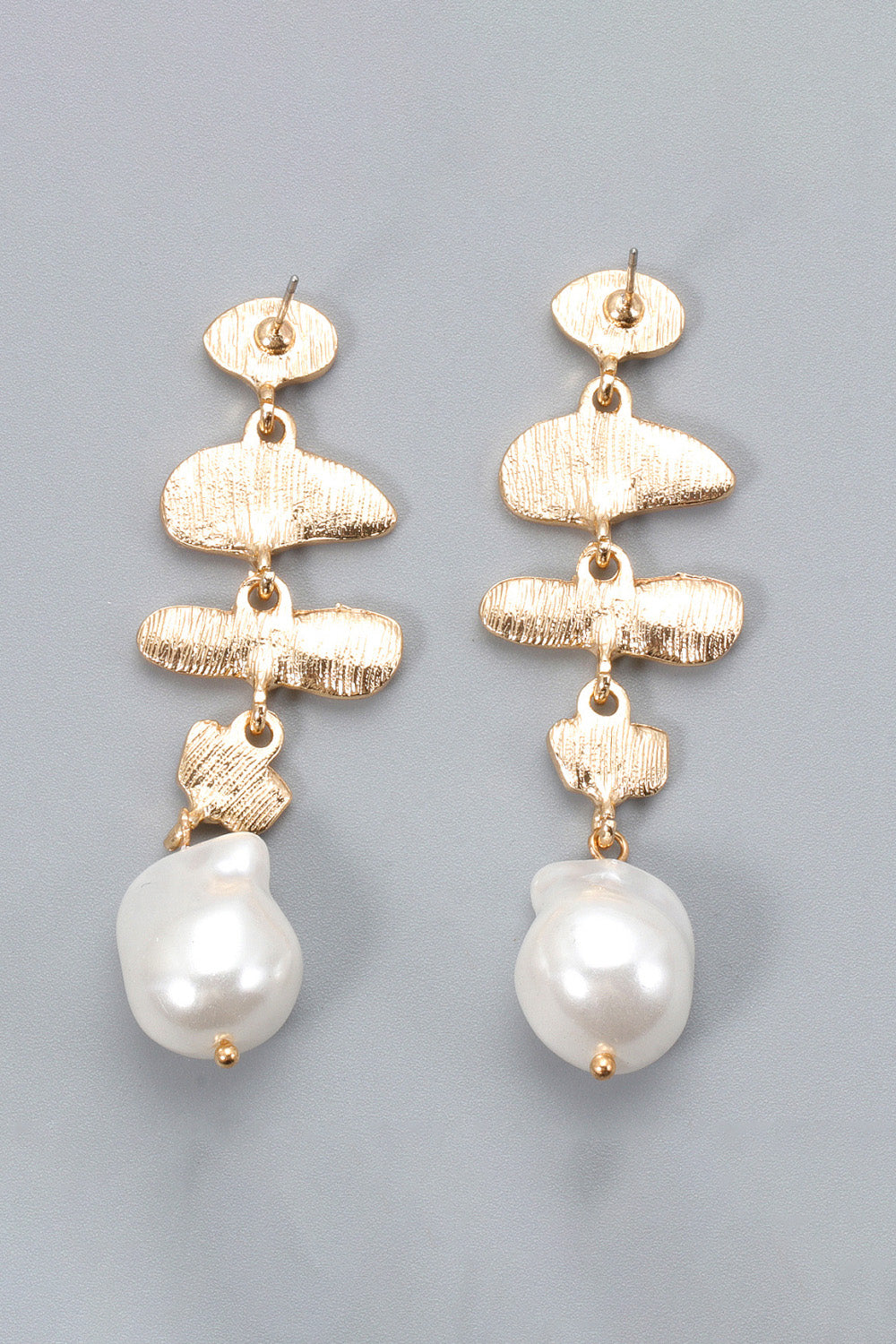 Abnormal Shape Zinc Alloy Synthetic Pearl Dangle Earrings 