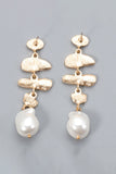 Abnormal Shape Zinc Alloy Synthetic Pearl Dangle Earrings 
