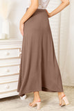 Double Take Full Size Soft Rayon Drawstring Waist Maxi Skirt 