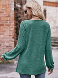 Mandy Long Flounce Sleeve Round Neck Blouse 