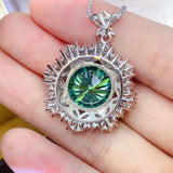 10 Carat Moissanite 925 Sterling Silver Pendant Necklace 