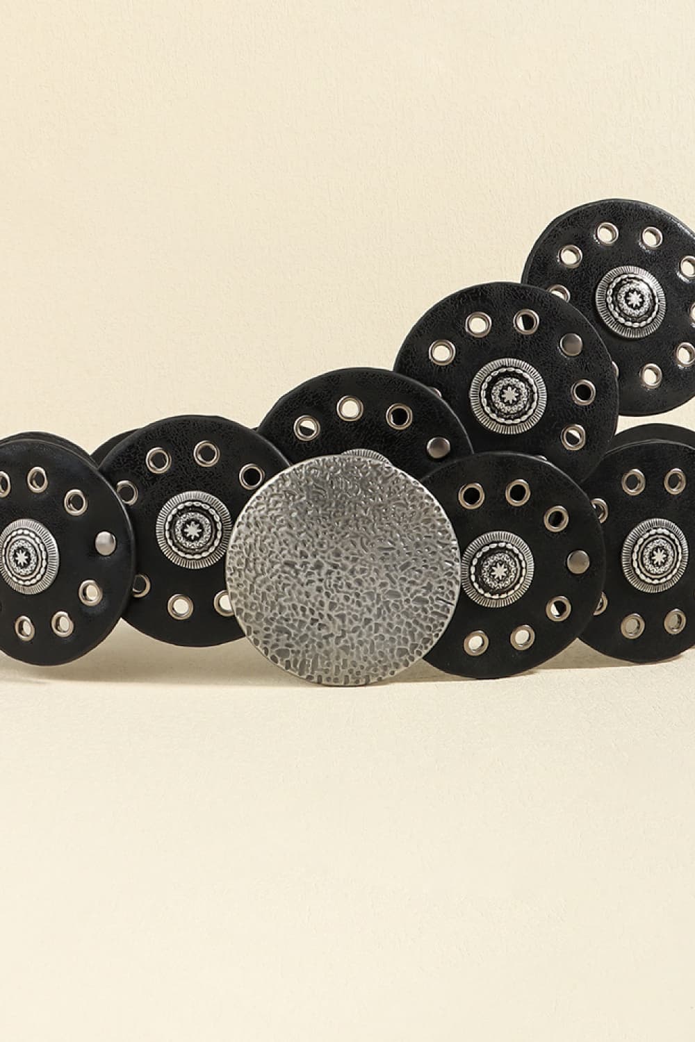 Round Shape PU Leather Belt 