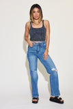 Zenana Ribbed Washed Square Neck Tank 