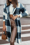 Double Take Full Size Plaid Button Up Lapel Collar Coat 
