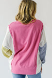 Exposed Seam Contrast Long Sleeve Sweatshirt 