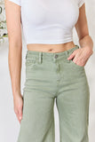 RISEN Full Size Raw Hem Wide-Leg Jeans 