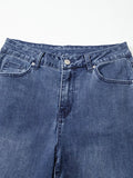 High Waist Button Zip Flare Leg Jeans 
