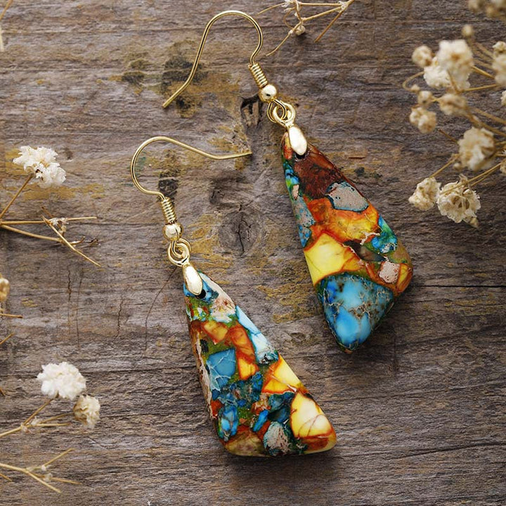 Emperor-Stone Geometric Earrings 