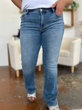 Judy Blue Full Size Mid-Rise Waist Straight Jeans 
