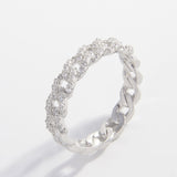 925 Sterling Silver Inlaid Zircon Ring 