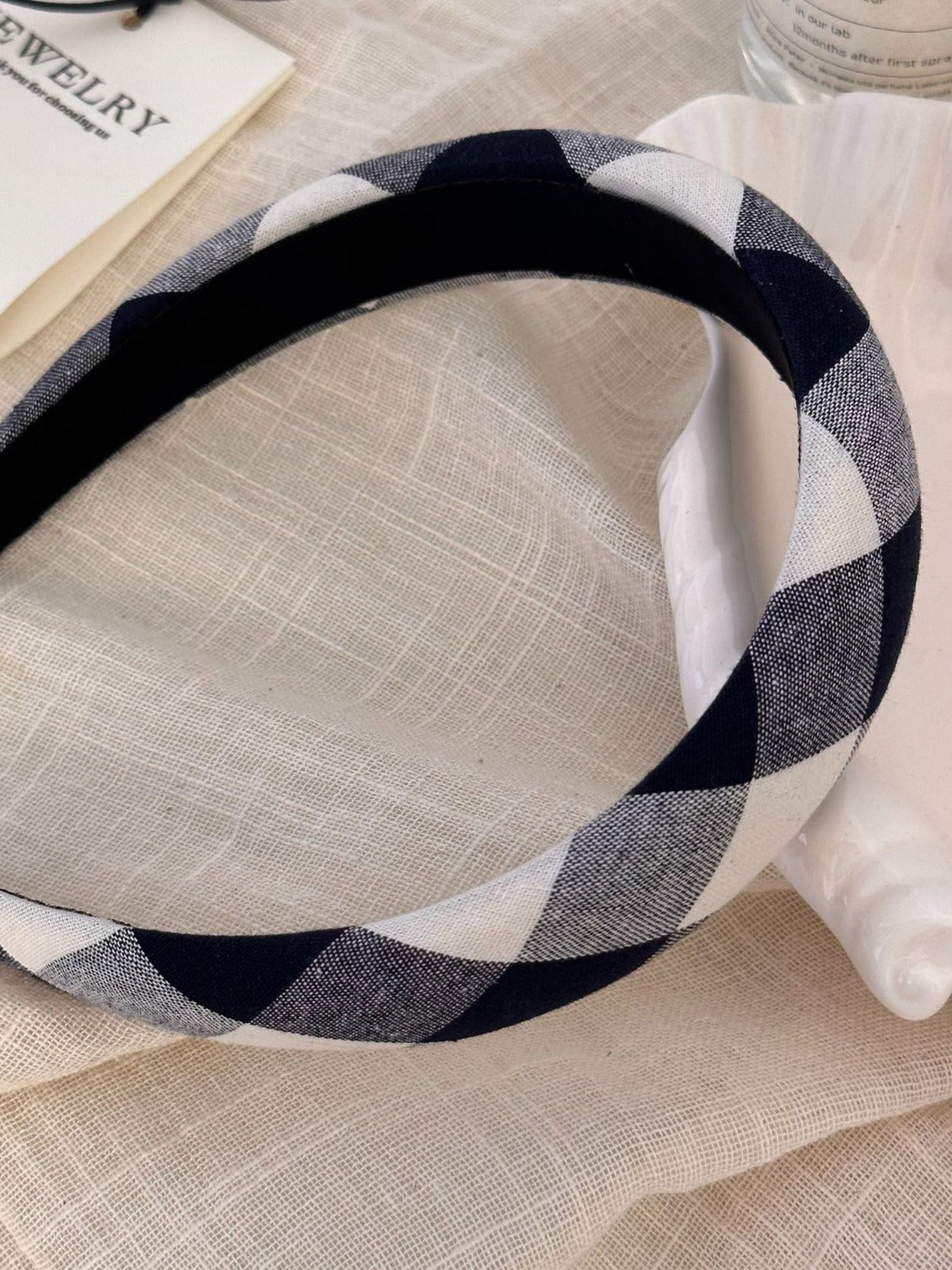 Polyester Plaid Wide Headband 