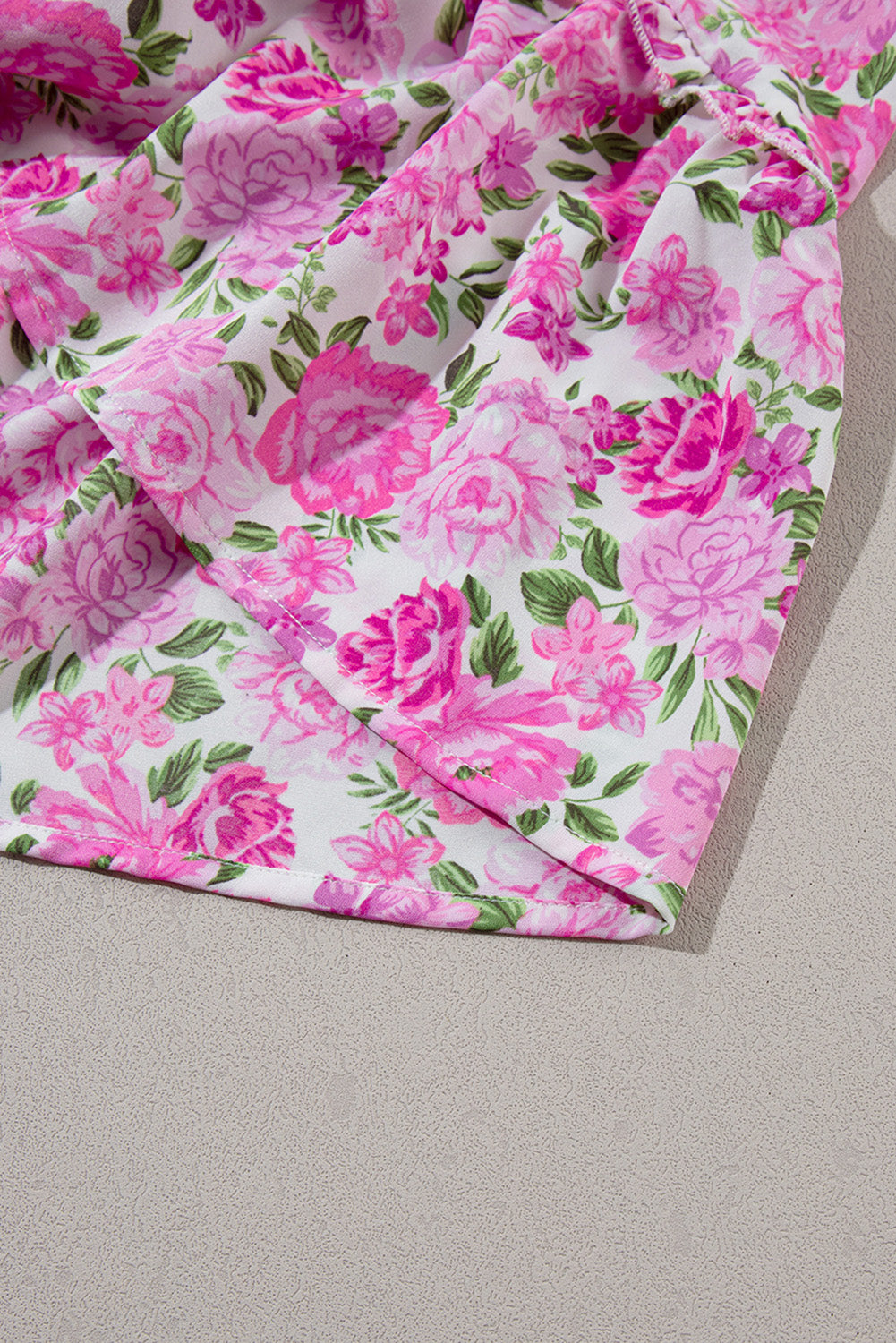 Plus Size Smocked Printed Square Neck Short Sleeve Dress 