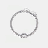 Double Layered Knot Herringbone Choker Necklace 