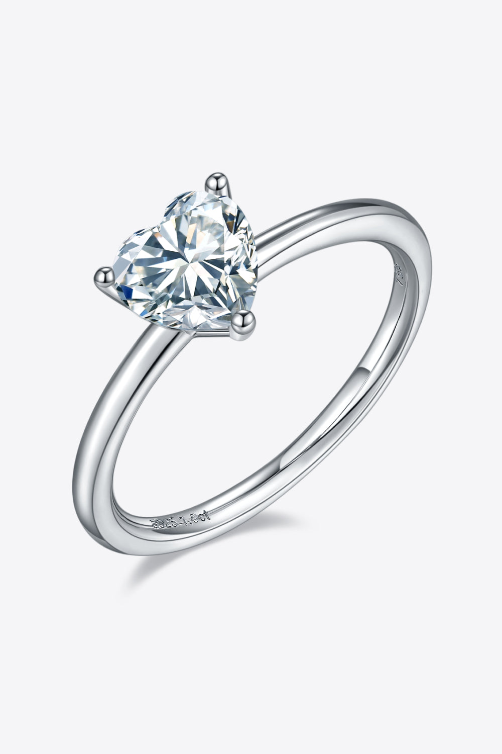 1 Carat Moissanite 925 Sterling Silver Solitaire Ring 
