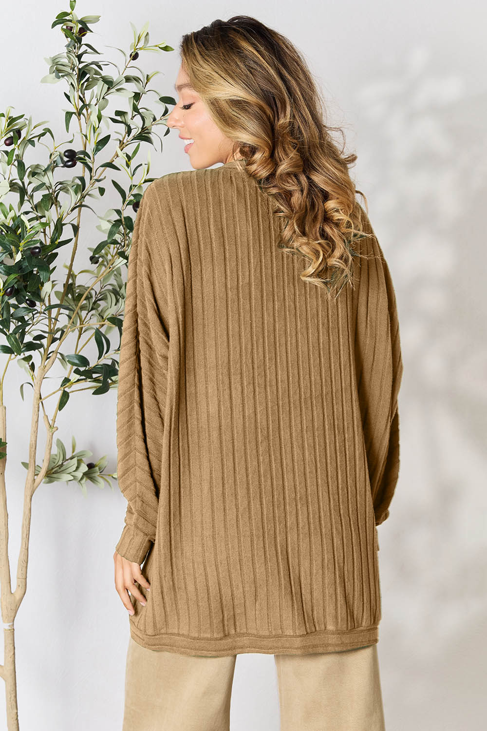 Basic Bae Full Size Ribbed Cocoon Cardigan 