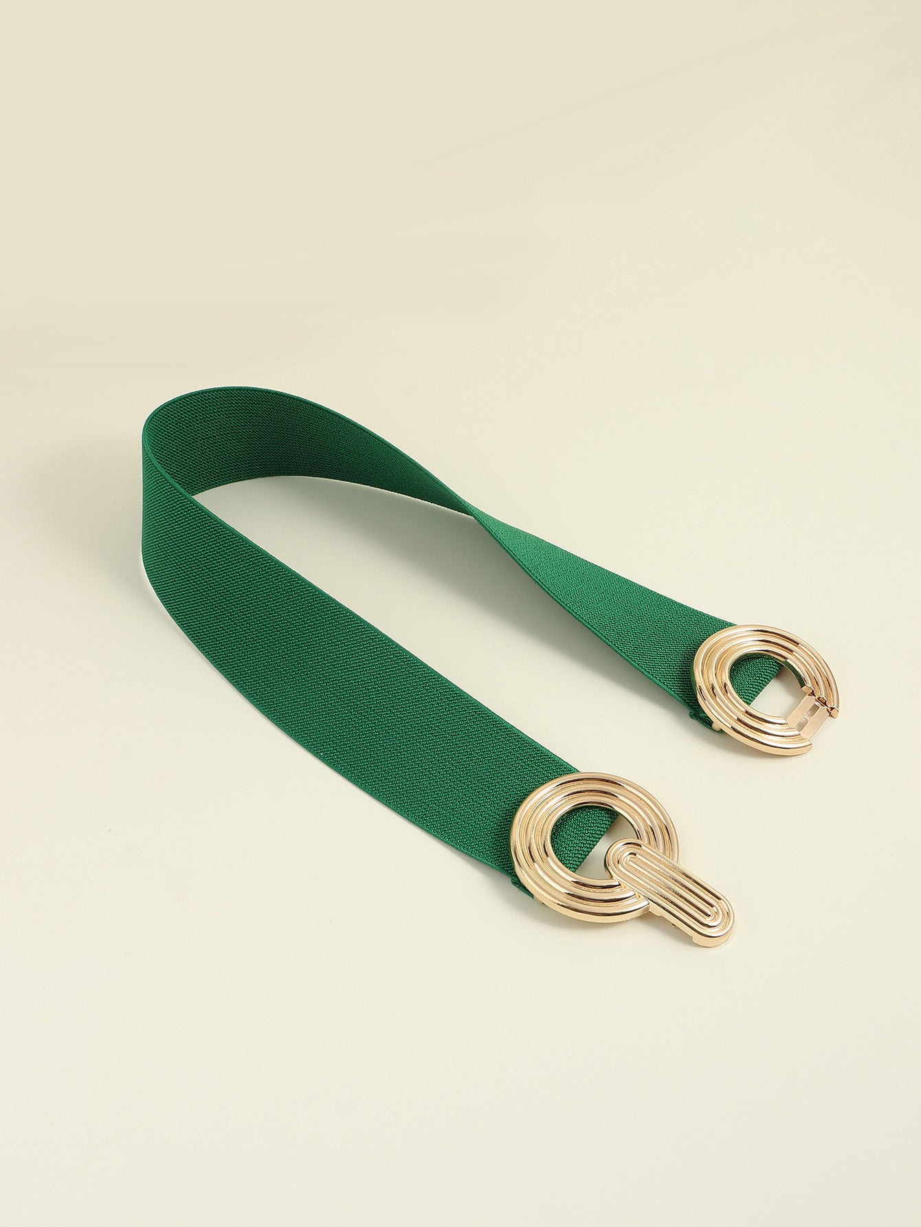 Geometric Buckle Elastic Wide Belt 