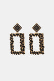 Square Shape Glass Stone Dangle Earrings 