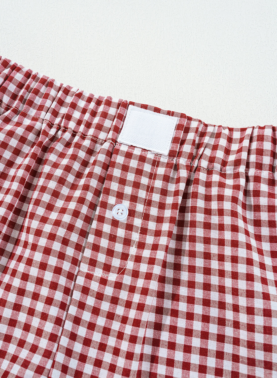 Red Plaid Gingham Printed High Waist Shorts Bottoms/Casual Shorts