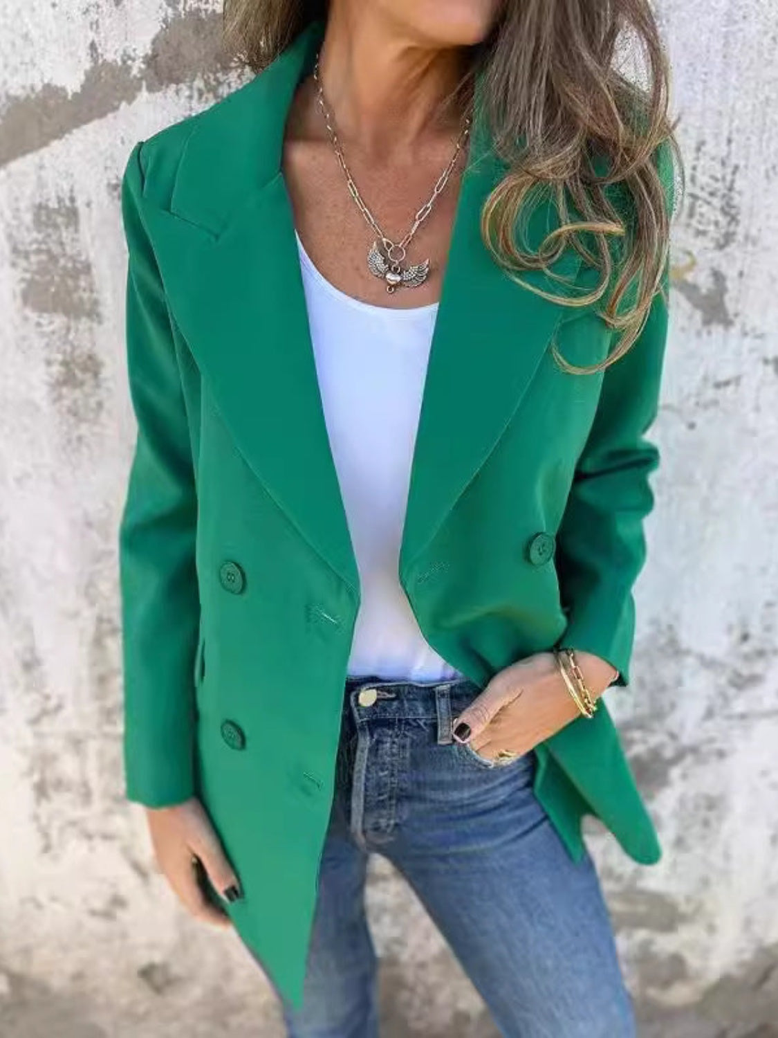 Full Size Collared Neck Long Sleeve Blazer 