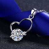 2 Carat Moissanite Heart 925 Sterling Silver Necklace 