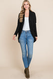 BOMBOM Open Front Waffle Knit Cocoon Cardigan 