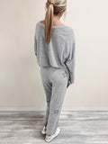 Star Print Long Sleeve Top and Pants Lounge Set Lingerie & Nightwear