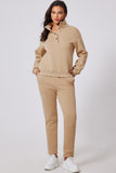 Half Snap Turtleneck Top and Pants Active Set 