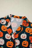 Pumpkin Printed Short Sleeve Top and Pants Lounge Set Lingerie & Nightwear