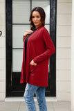 Basic Bae Full Size Open Front Long Sleeve Cardigan with Pockets 