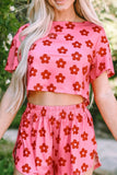 Floral Cropped Tee and Shorts Lounge Set Lingerie & Nightwear