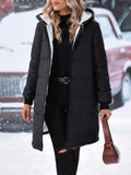 Plus Size Zip Up Hooded Winter Coat 