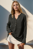 Double Take Full Size Notched Thumbhole Long Sleeve T-Shirt 