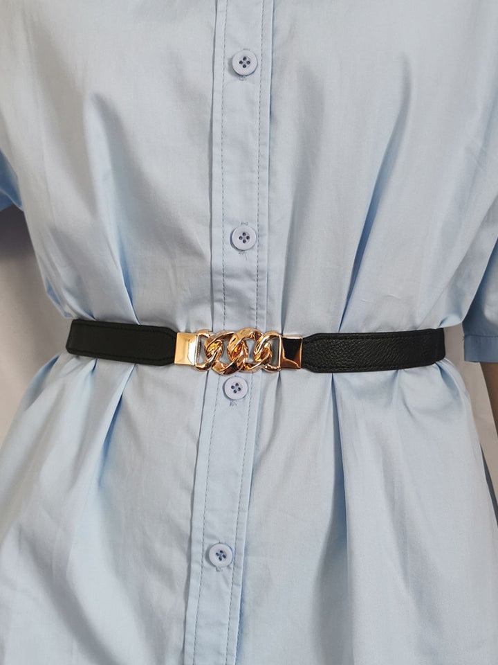 Zinc Alloy Buckle Elastic PU Belt 