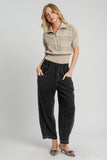 Umgee Elastic Waist Baggy Fit Pants with Pockets 