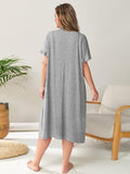 Plus Size Round Neck Short Sleeve Lounge Dress 