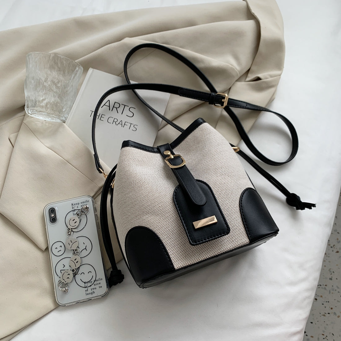 Straw Braided Adjustable Strap Crossbody Bag 