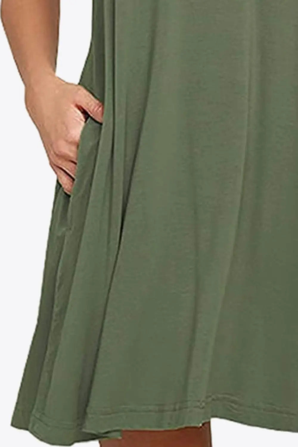 Full Size Round Neck Sleeveless Dress with Pockets 