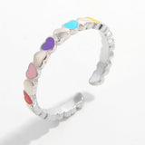 925 Sterling Silver Drip Oil Heart Ring 