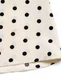 Polka Dot Tie Front Long Sleeve Midi Dress 