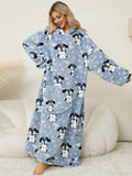 Fuzzy Pocketed Long Sleeve Hooded Lounge Dress Lingerie & Nightwear